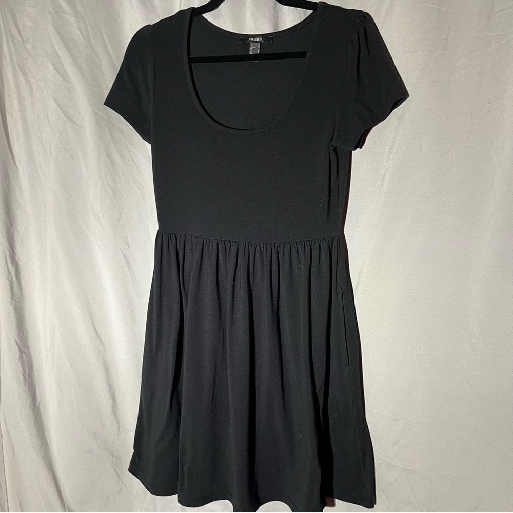 Black mini skater dress little black dress